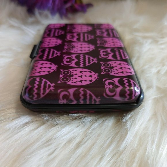 OWLS Wallet RFID Blocking Credit Debit Cards ID Black Purple - Picture 5 of 6